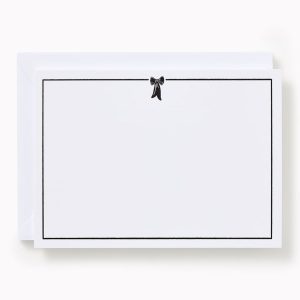 Black and White Letterpress Bow Stationery Set