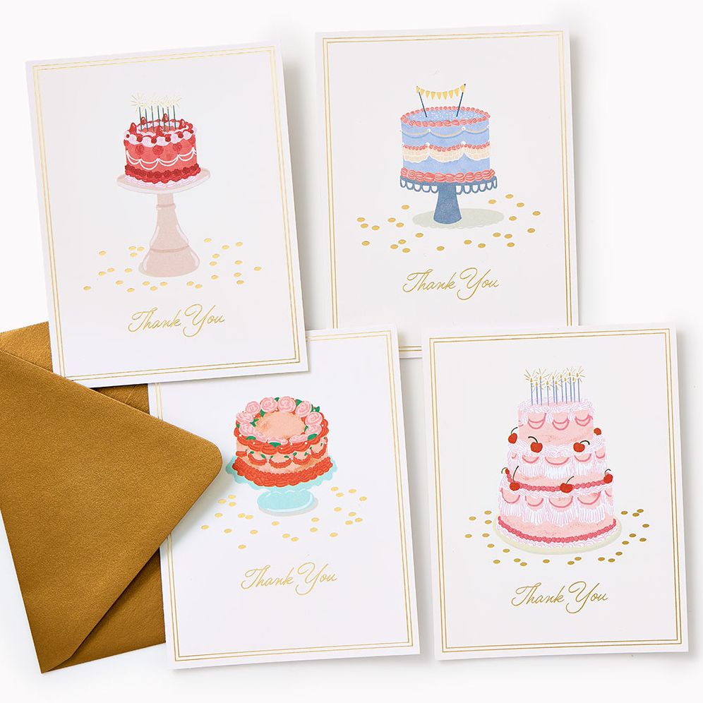 Thank You Vintage Birthday Cakes A2 Stationery Set - Image 2