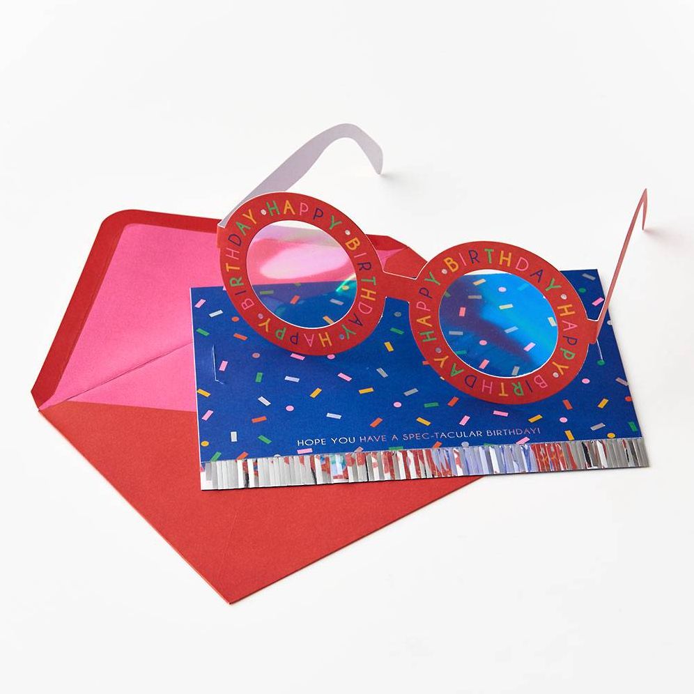 BDAY OFF/EMBL A6 Diecut Holo Birthday Glasses FLD - Image 3