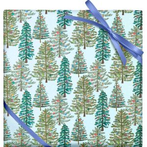 Watercolor Trees Continuous Roll Wrap
