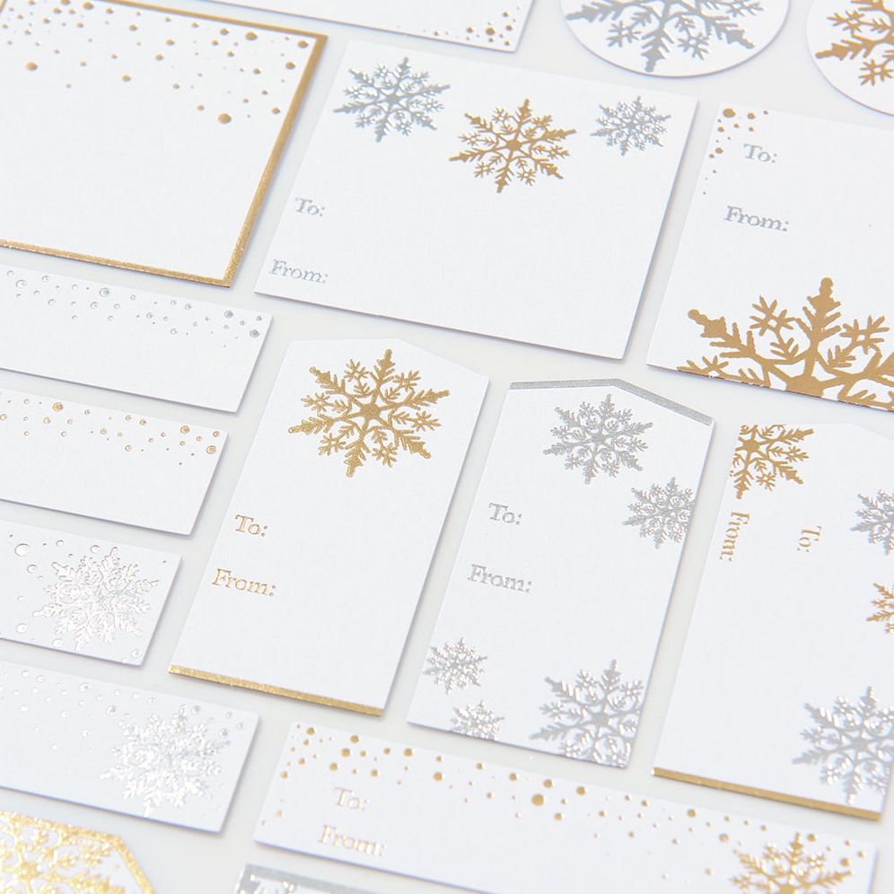Silver/Gold Snowflakes Adhesive Labels - Image 5