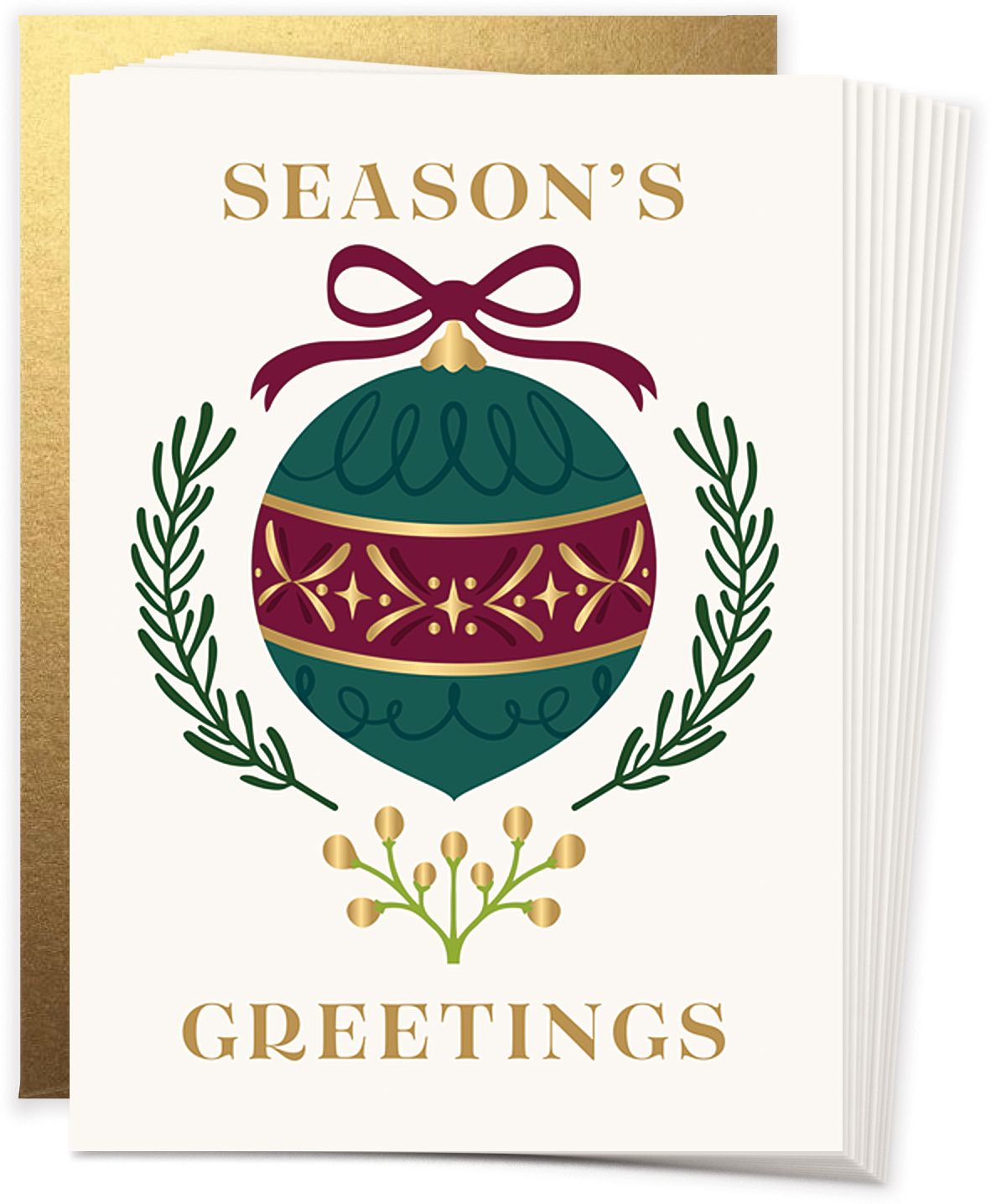 Christmas Festive Round Ornament Stationery Set - Image 2