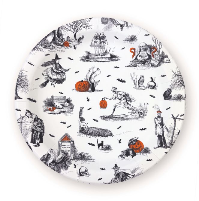 Halloween Toile Large Plate Set of 10 - Image 2