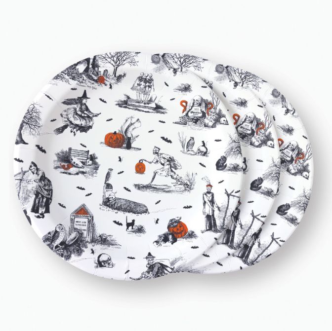 Halloween Toile Large Plate Set of 10 - Image 3