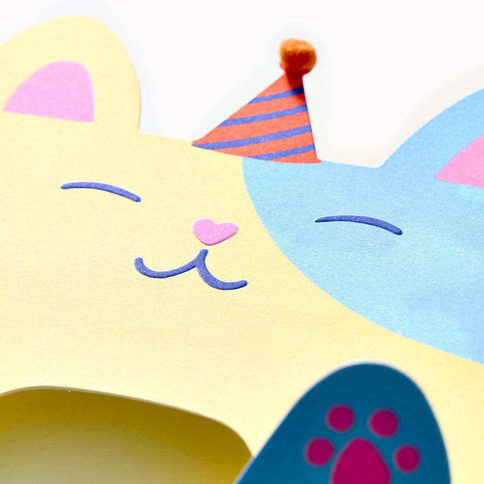 Folding Cat With Party Hat Embellished Birthday Card - Image 7