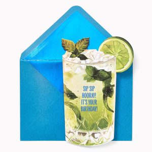 Sip Sip Hooray Embellished Birthday Card