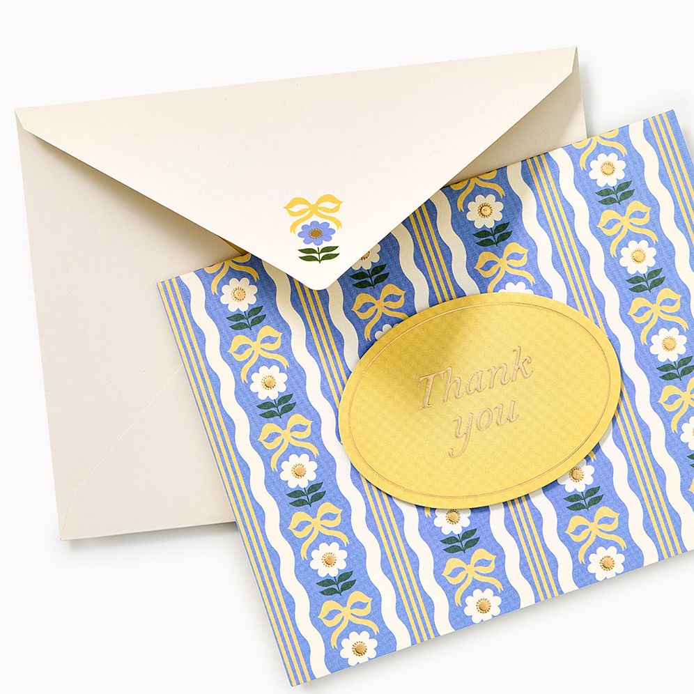Floral Bow Embellished Thank You Card - Image 3
