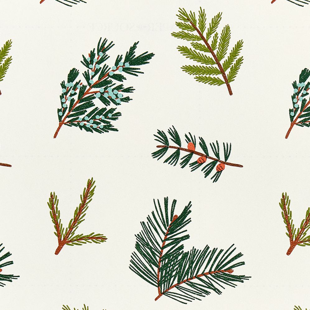 Evergreen Branches Kraft Roll Wrap - Image 2
