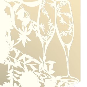 Laser Cut Champagne Toast Congratulations Card