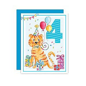 Fourth Birthday Tiger Card