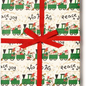 Elf Train Holiday Flat Wrap
