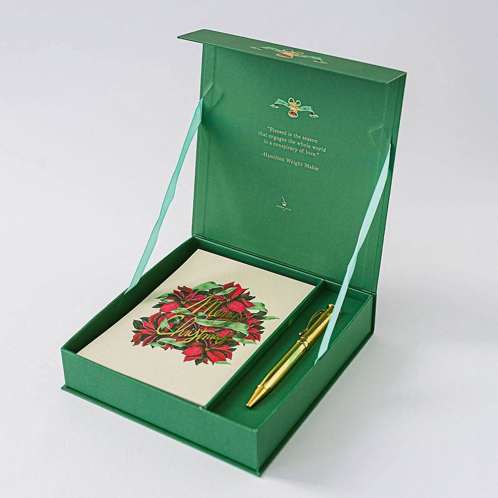 Christmas Poinsettias Luxury Holiday Card Set - Image 7