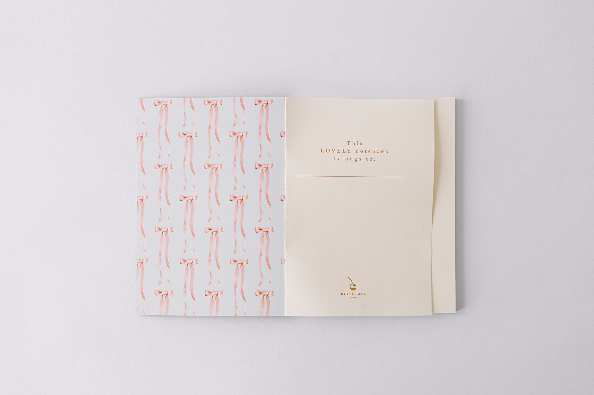 Antique Bows Softcover Notebook - Blue - Image 3