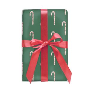 Candy Cane on Green Flat Wrap