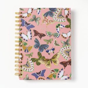 Butterfly Pink Notes Spiral Notebook