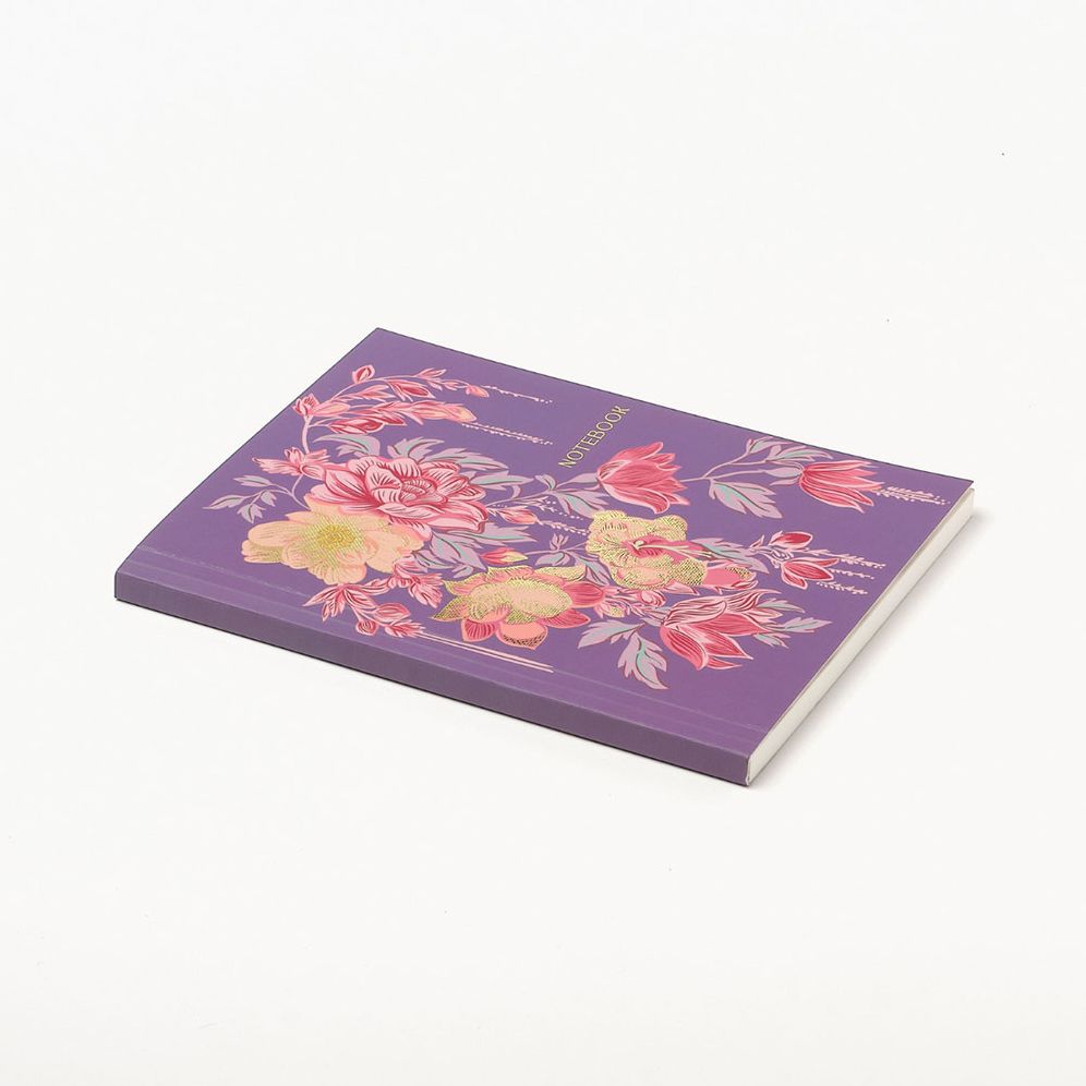 Vintage Purple Floral Softcover Notebook - Image 2