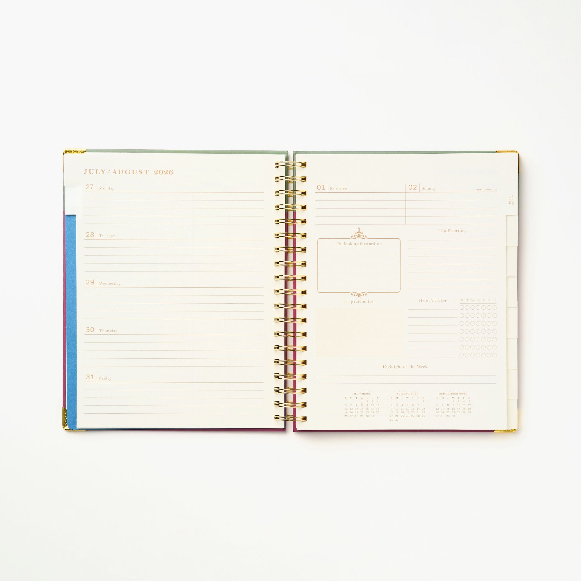 2026-2027 Sneaky Cat Bookshelf 17-Month Large Spiral Planner - Image 6