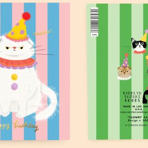 Clowny Cat Birthday Card
