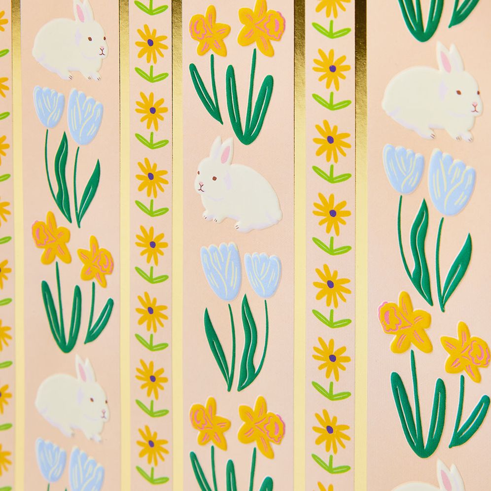Floral Stripe Bunny Large Gift Bag - Image 4