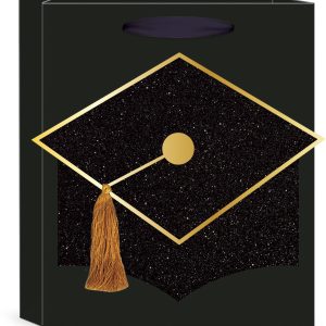 Medium Gold Grad Cap Gift Bag
