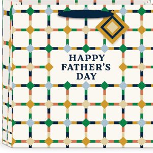 Father's Day Diamond Check Large Gift Bag