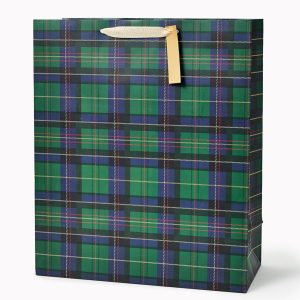 Green Holiday Plaid Extra Large Gift Bag