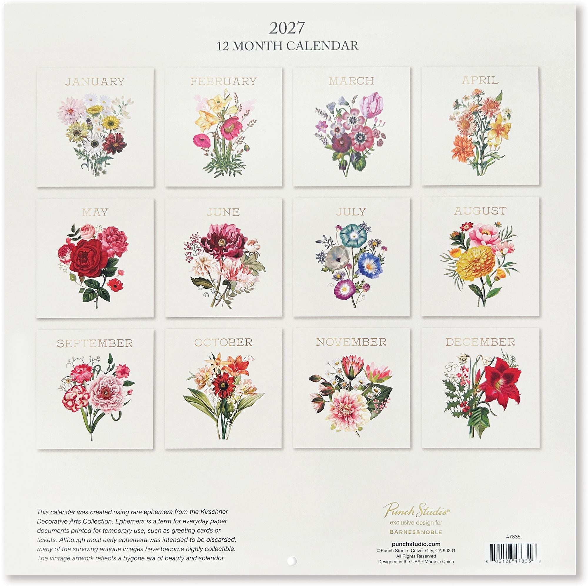 2027 Vintage Floral Wall Calendar - Exclusive - Image 8