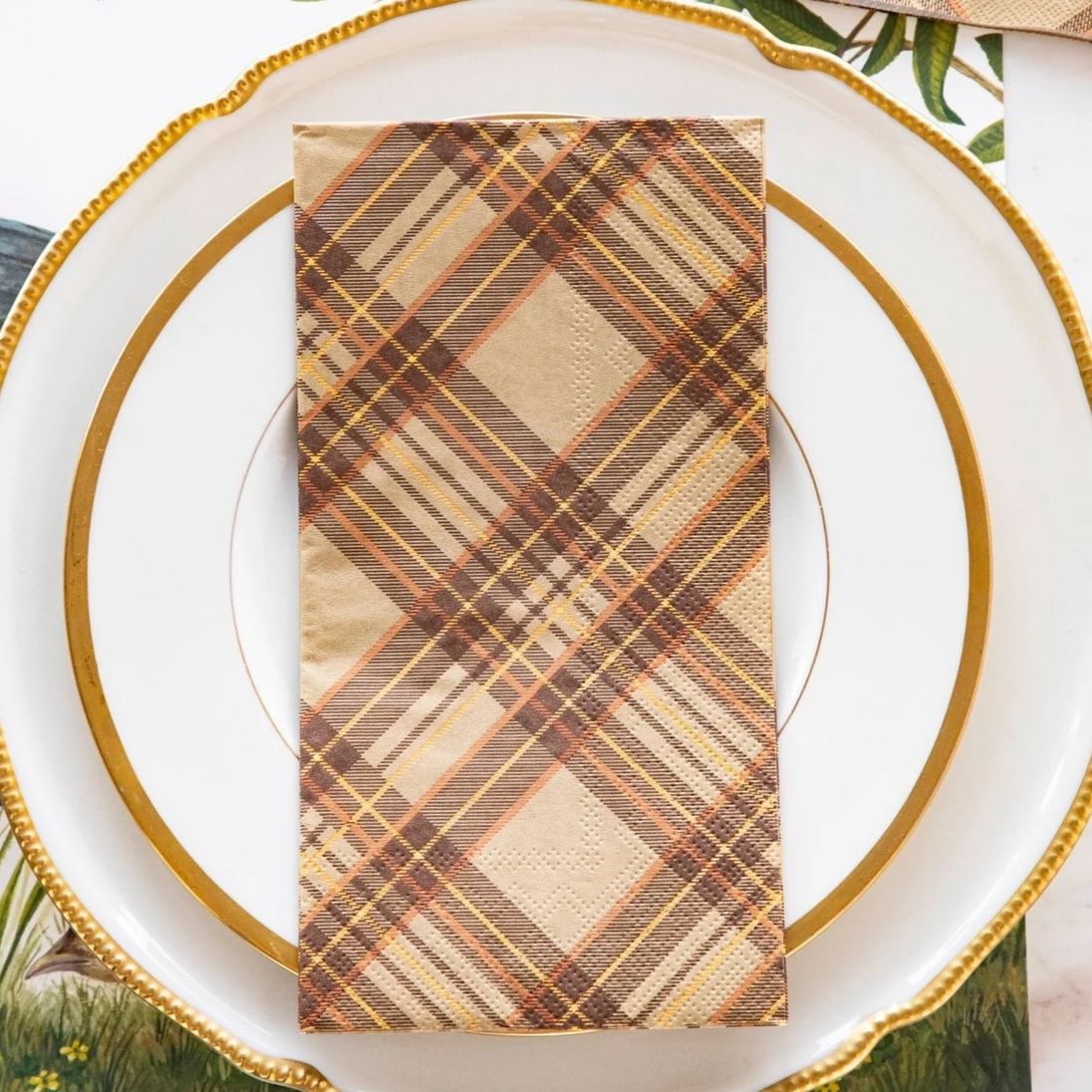 Autumn Plaid Guest Napkins Set of 16 - Image 2