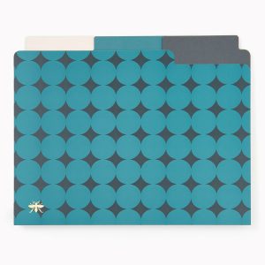 Teal Diamond Paper Wasp File Folders S/6