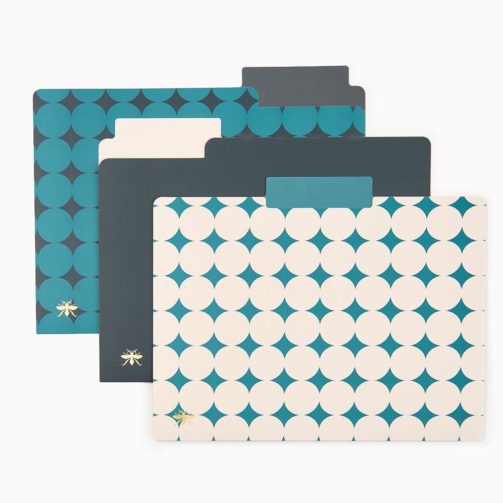 Teal Diamond Paper Wasp File Folders S/6 - Image 2