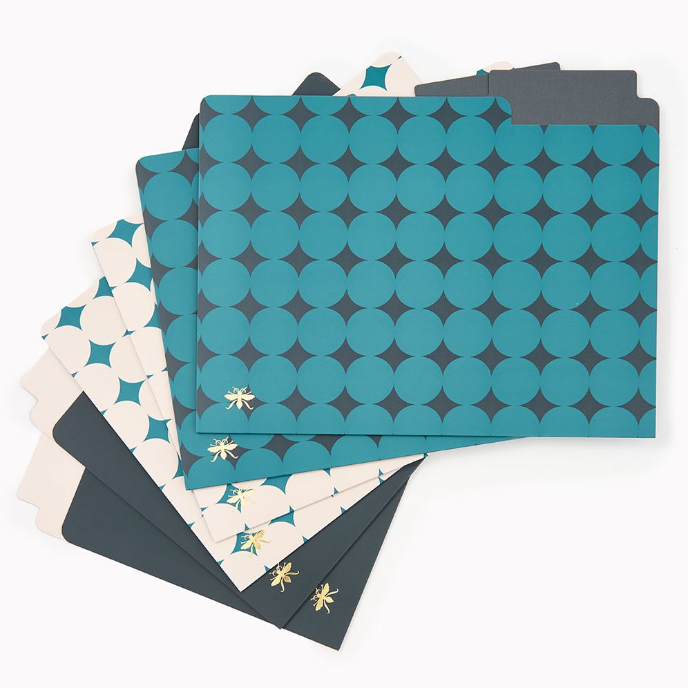 Teal Diamond Paper Wasp File Folders S/6 - Image 3