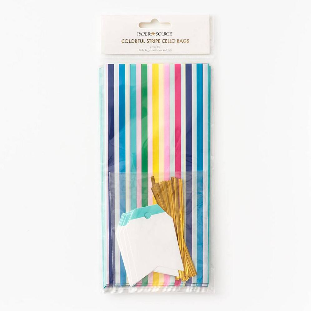 Colorful Stripe Cellophane Bags - Image 2