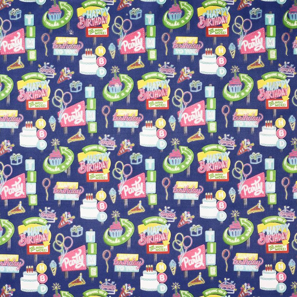 Neon Birthday Stone Wrapping Paper - Image 3