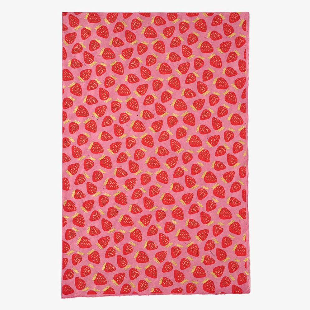 Strawberries Handmade Paper - Image 2