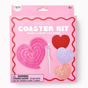 Crochet Heart Coasters S/4