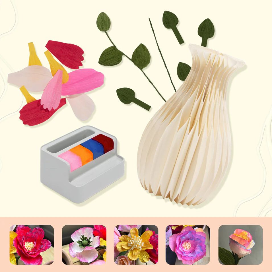 Paper Flower Bouquet Kit - Meditative Craft Kits - Image 6