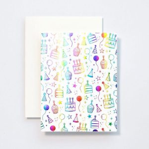 Party Hats and Cakes Birthday Card