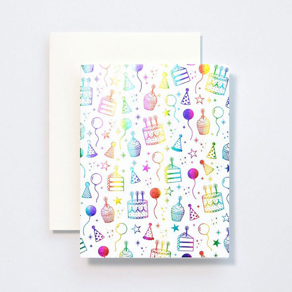 Party Hats and Cakes Birthday Card