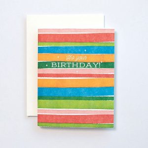 Colorful Stripes Birthday Card