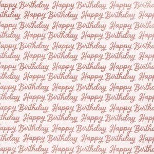 Pink Glitter Happy Birthday Wrapping Paper