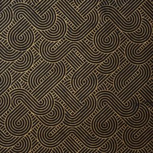 Geometric Gold on Black Handmade Paper