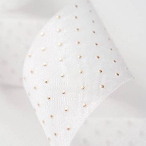 Crystal Sheer with Gold Dots 1.5 10yds