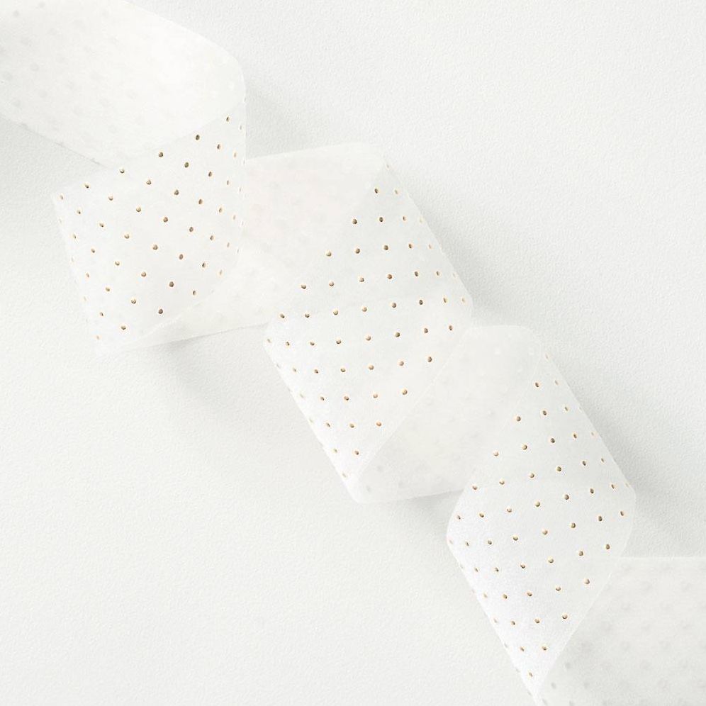 Crystal Sheer with Gold Dots 1.5 10yds - Image 2