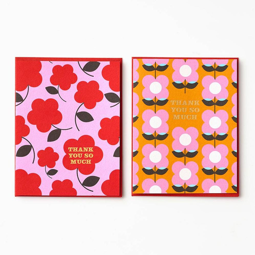 Retro Floral Assorted Thank You Card Set - Image 2