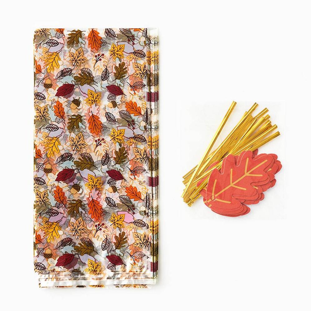 Fall Leaves Cellophane Bags - Image 3