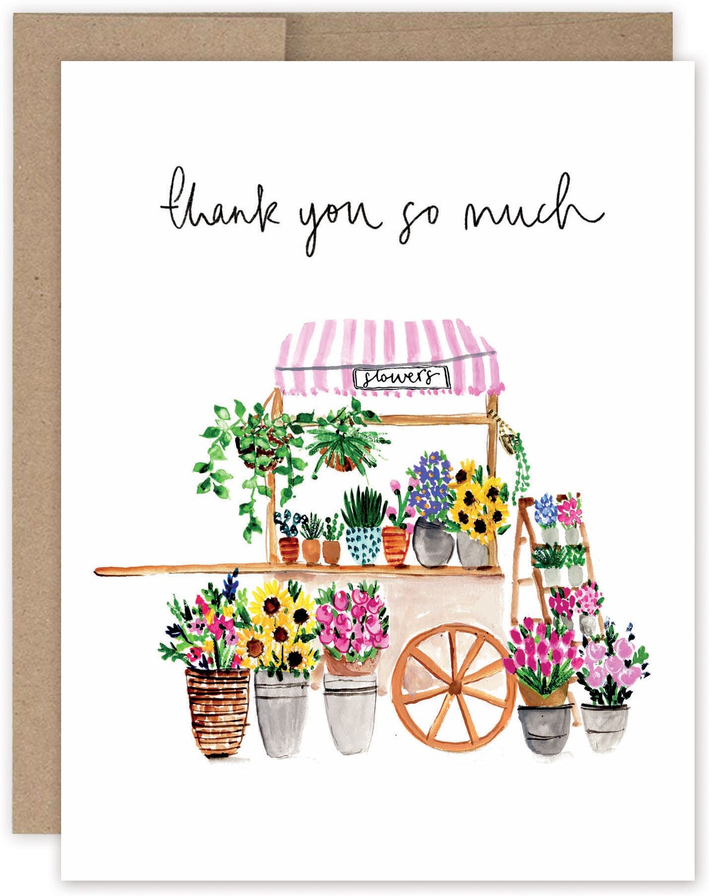 Flower Cart Thank You Notecard Set - Image 2