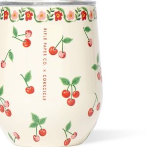 Cherries Stemless Corkcicle x Rifle Paper