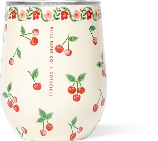 Cherries Stemless Corkcicle x Rifle Paper