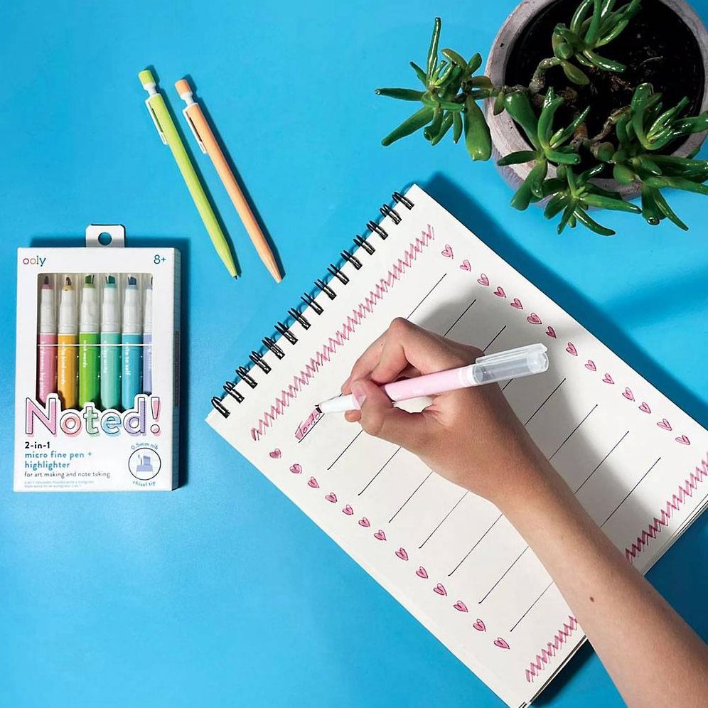 Noted! 2-in-1 Micro Fine Tip Pens & Highlighters - Set of 6 - Image 11