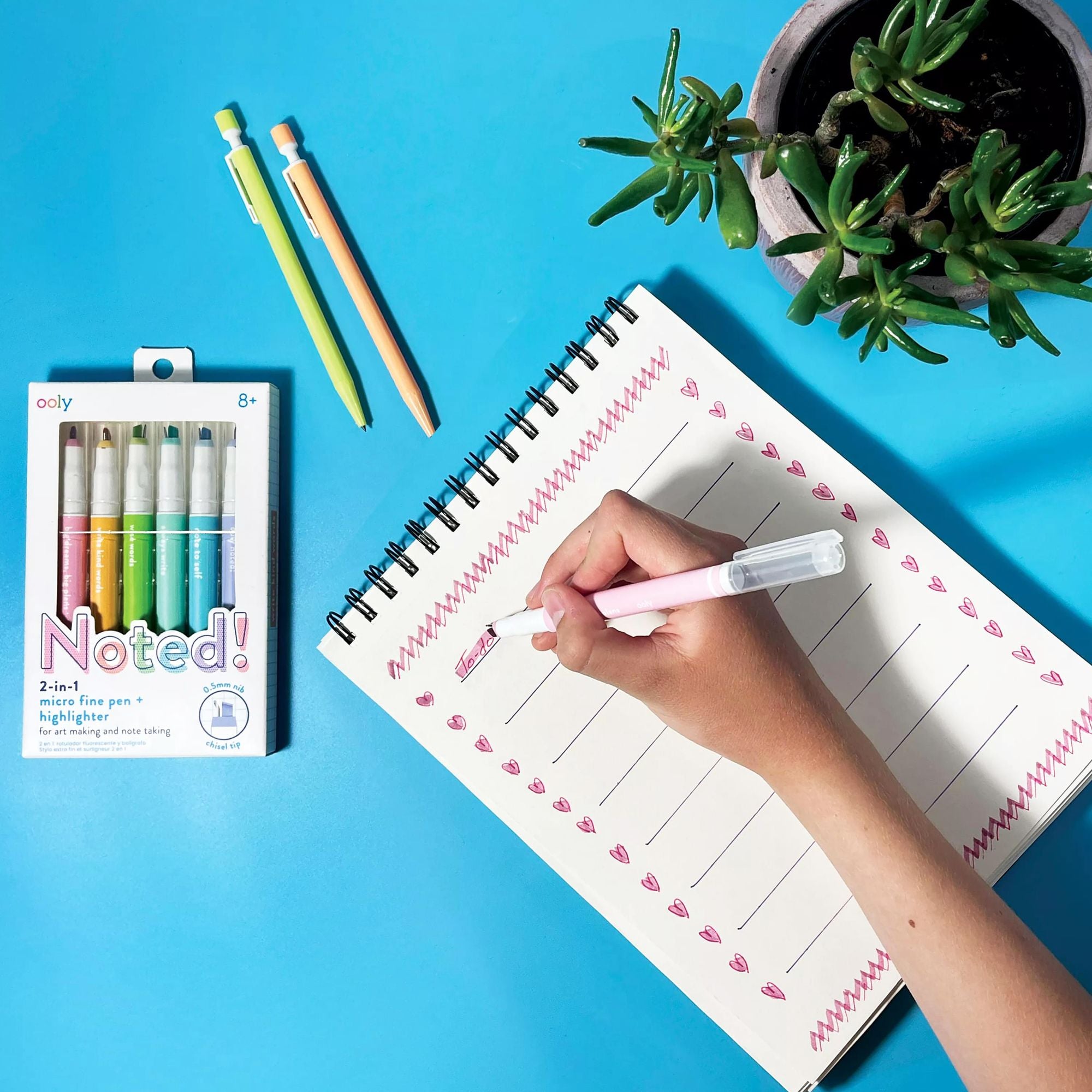 Noted! 2-in-1 Micro Fine Tip Pens & Highlighters - Set of 6 - Image 3